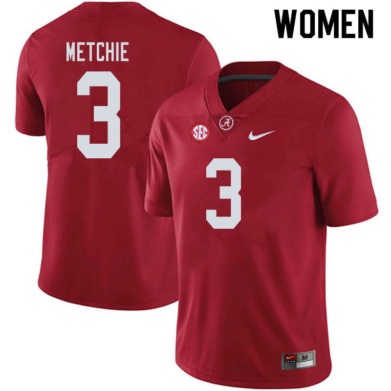 Alabama Crimson Tide Women's John Metchie #3 Crimson NCAA Nike Authentic Stitched 2019 College Football Jersey TI16X74QL